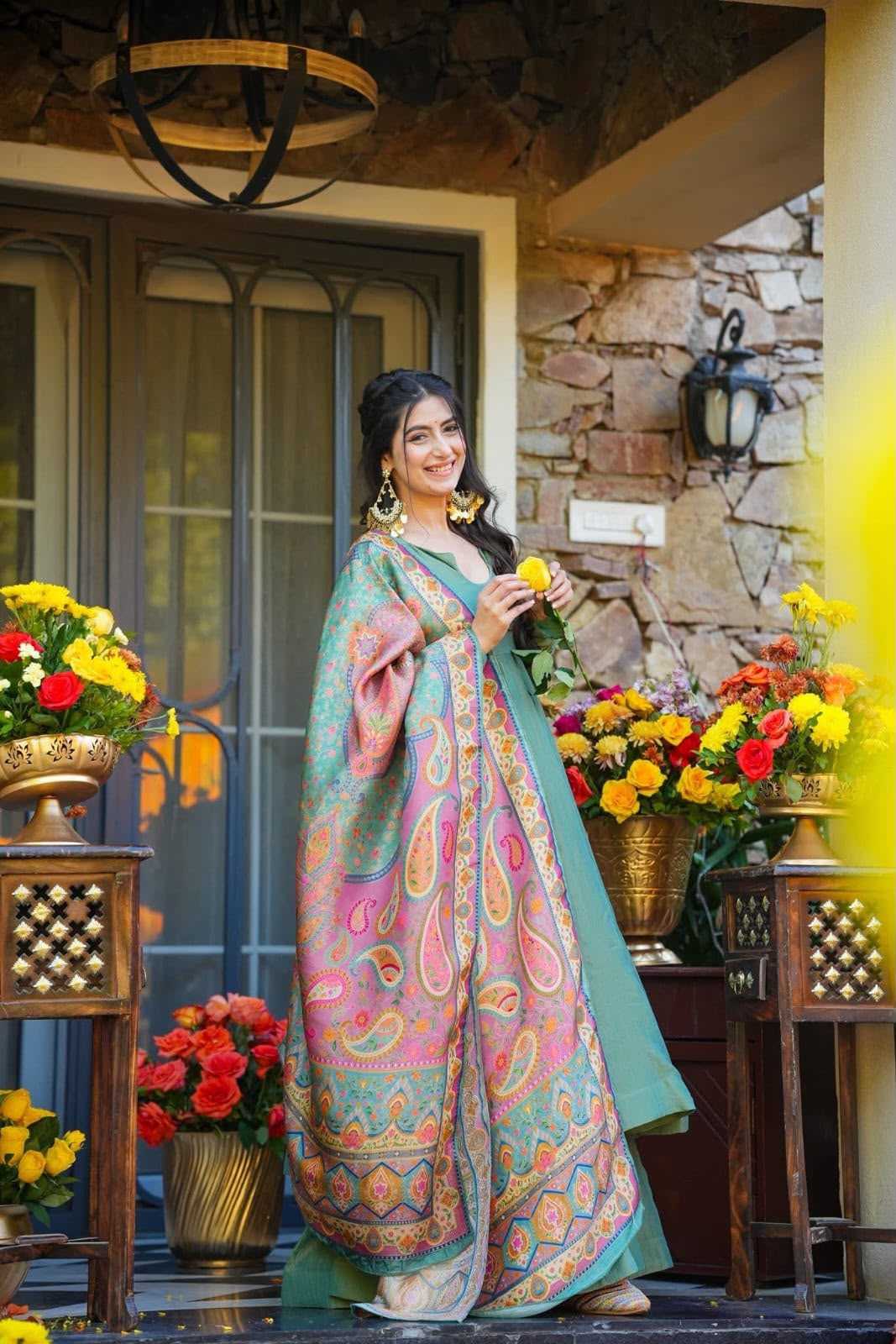 YNF Wholesale Crush Silk Palazzo Suit  | Surat Manufacturer