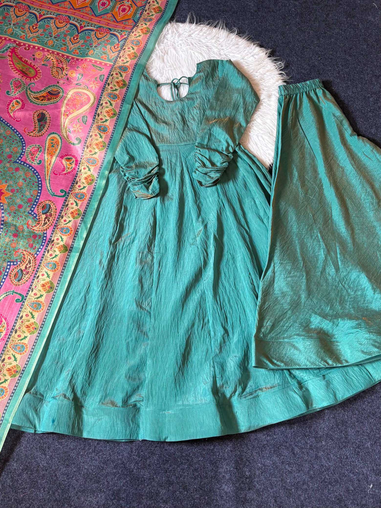 YNF Wholesale Crush Silk Palazzo Suit  | Surat Manufacturer