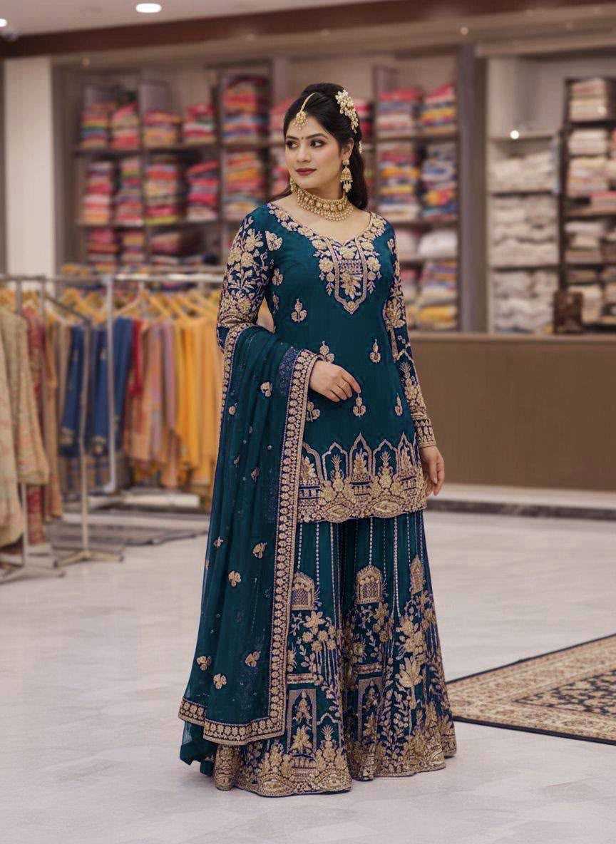 YNF Wholesale Faux Georgette Party Wear Kurtis  | Surat Manufacturer