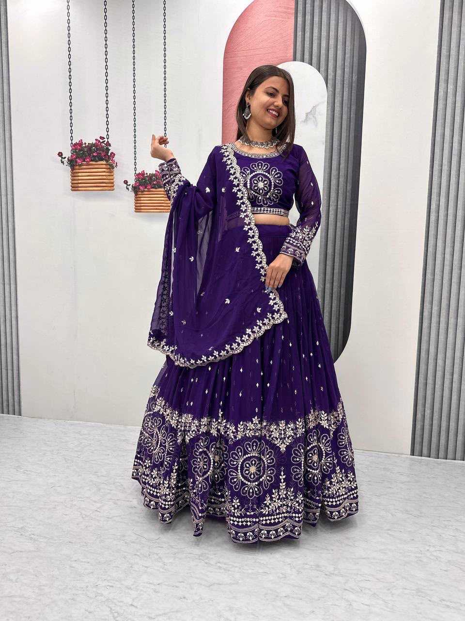 YNF Wholesale Faux Georgette Embroidered Lehenga  | Surat Manufacturer