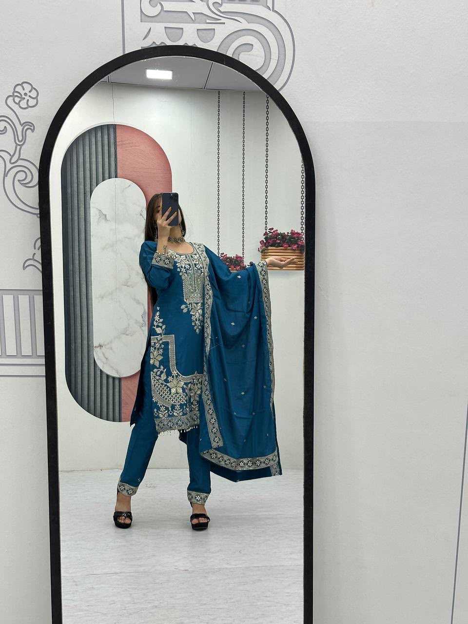 YNF Wholesale Chinon Embroidery Suits  | Surat Manufacturer