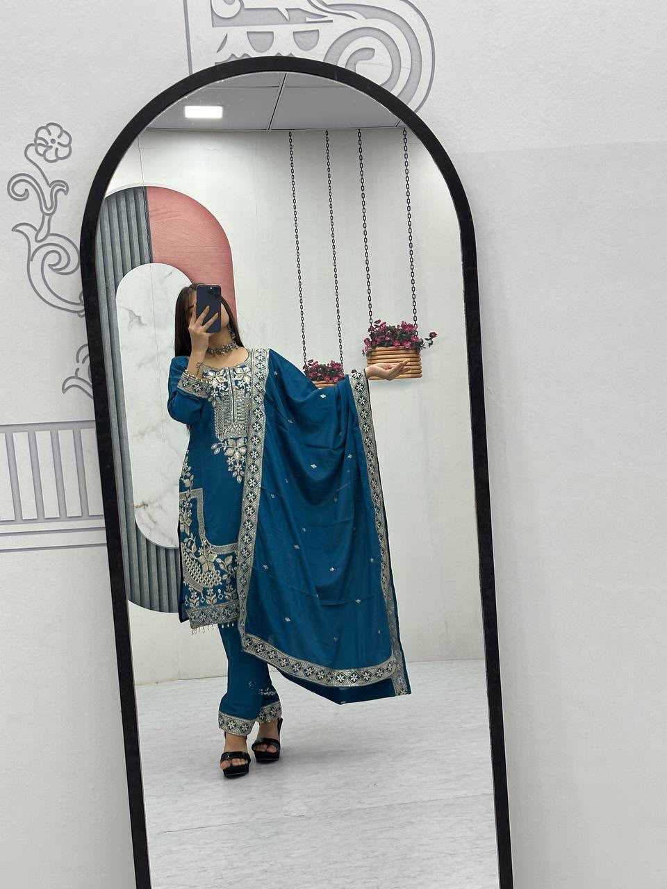 YNF Wholesale Chinon Embroidery Suits  | Surat Manufacturer