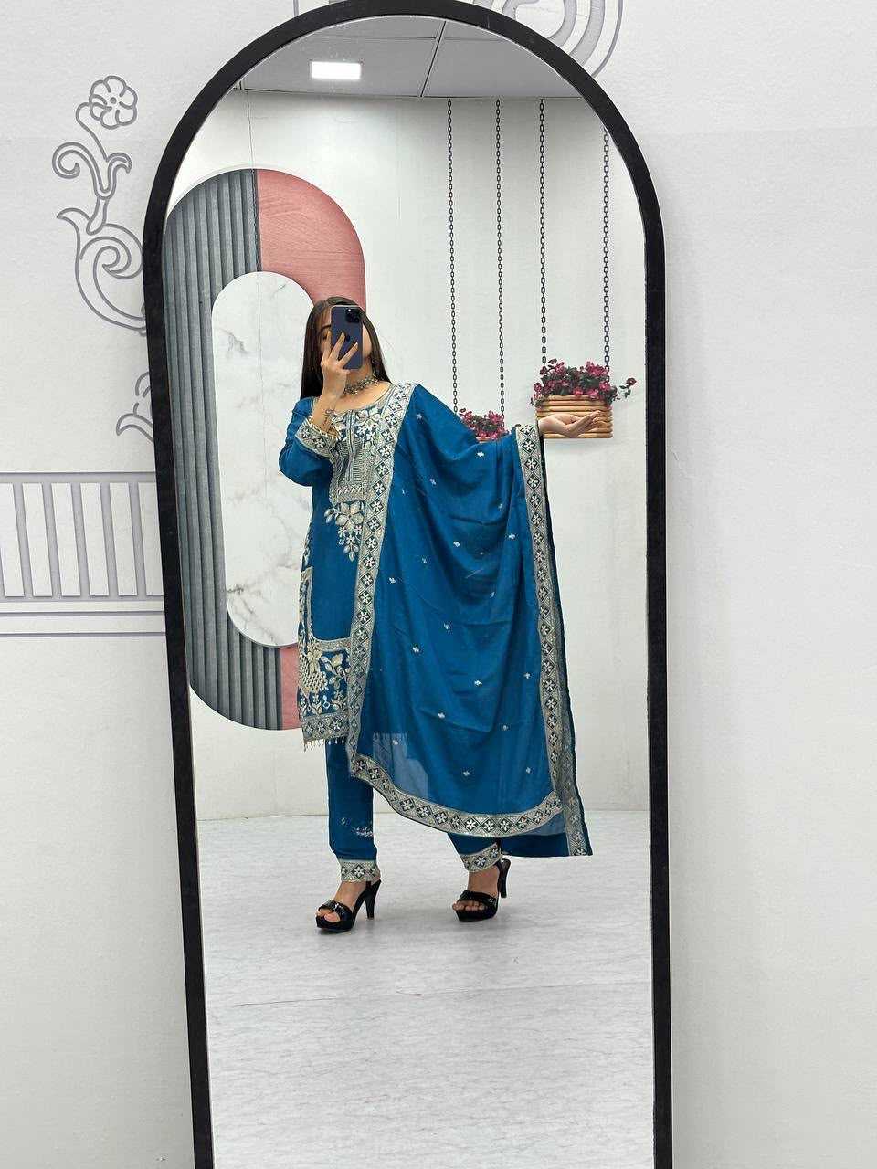 YNF Wholesale Chinon Embroidery Suits  | Surat Manufacturer