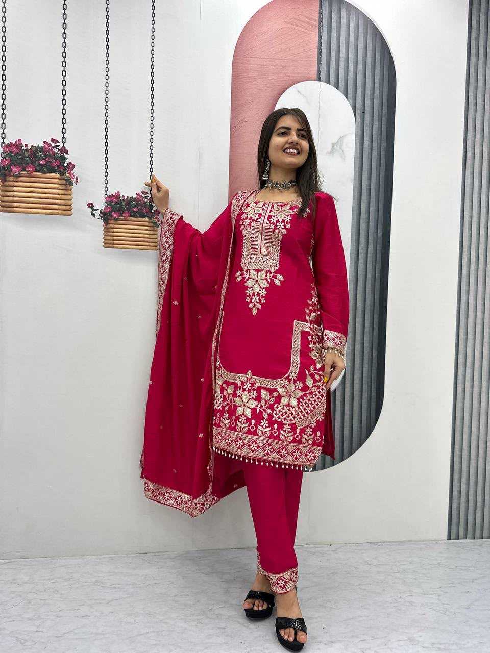 YNF Wholesale Chinon Embroidery Suits  | Surat Manufacturer