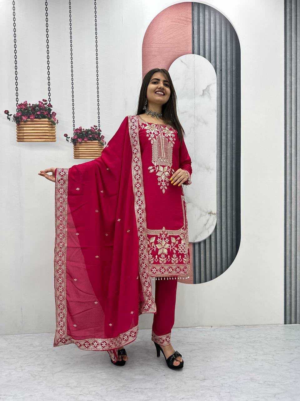 YNF Wholesale Chinon Embroidery Suits  | Surat Manufacturer