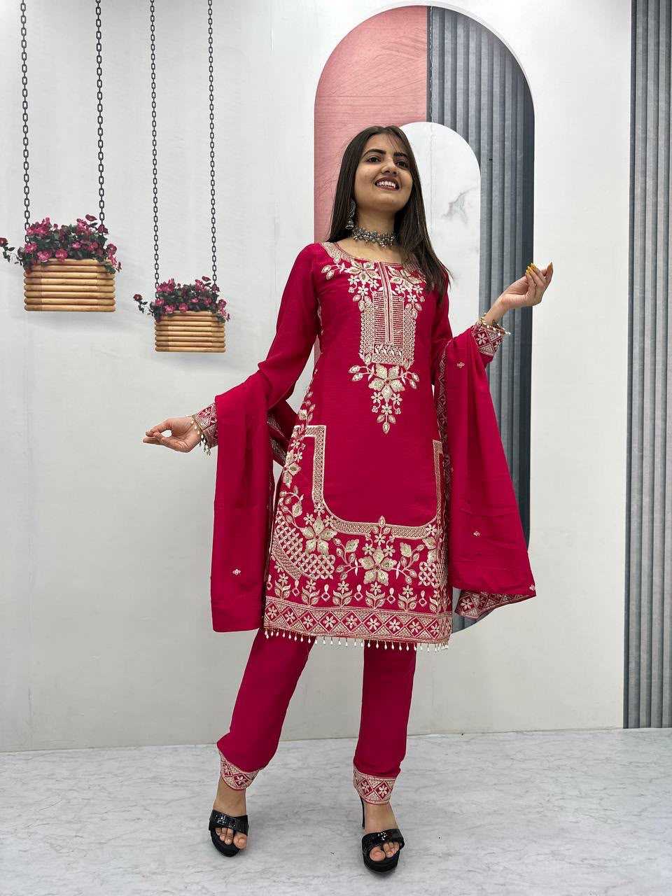 YNF Wholesale Chinon Embroidery Suits  | Surat Manufacturer