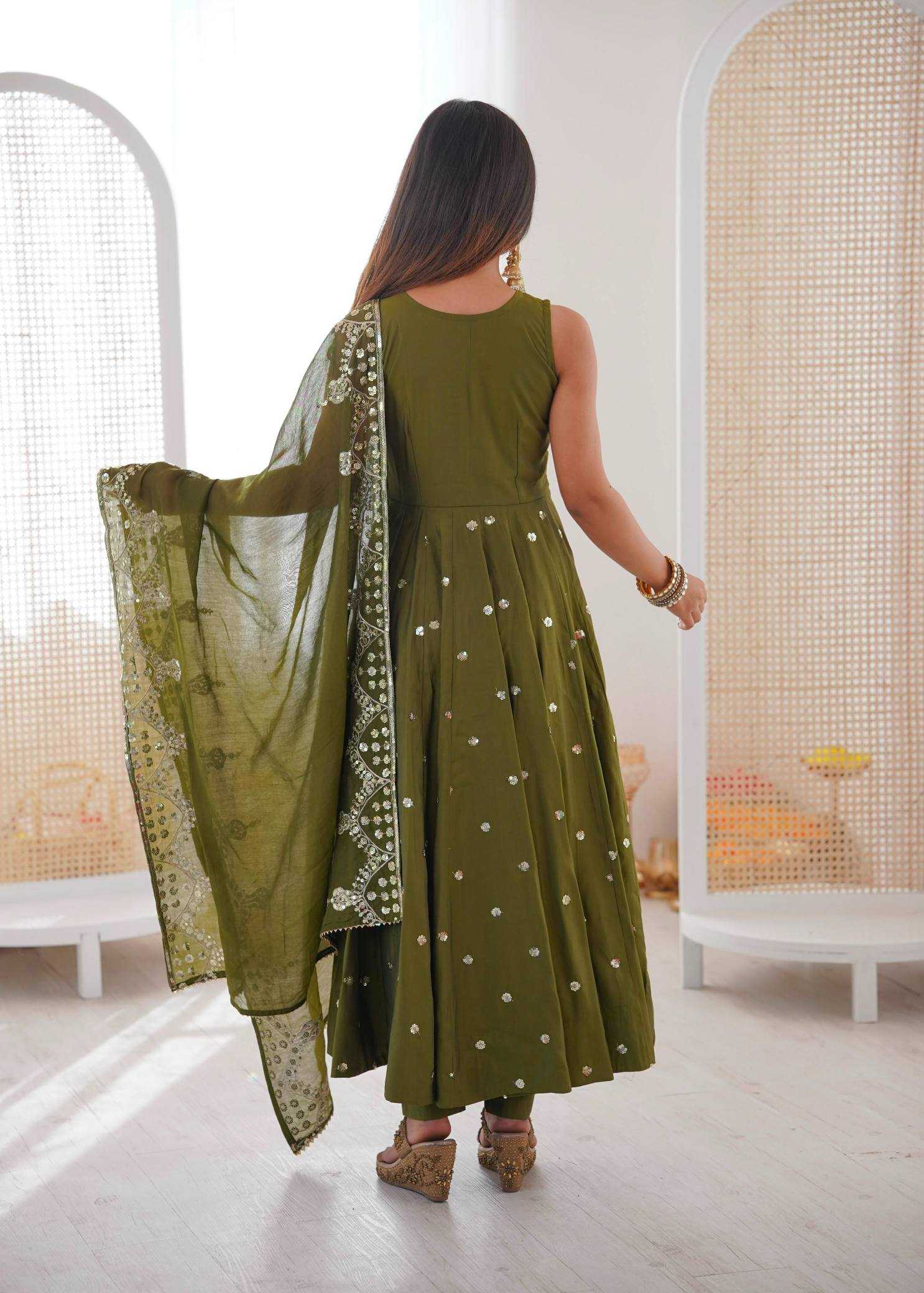 YNF Wholesale Heavy Roman Silk Embroidery Gowns  | Surat Manufacturer