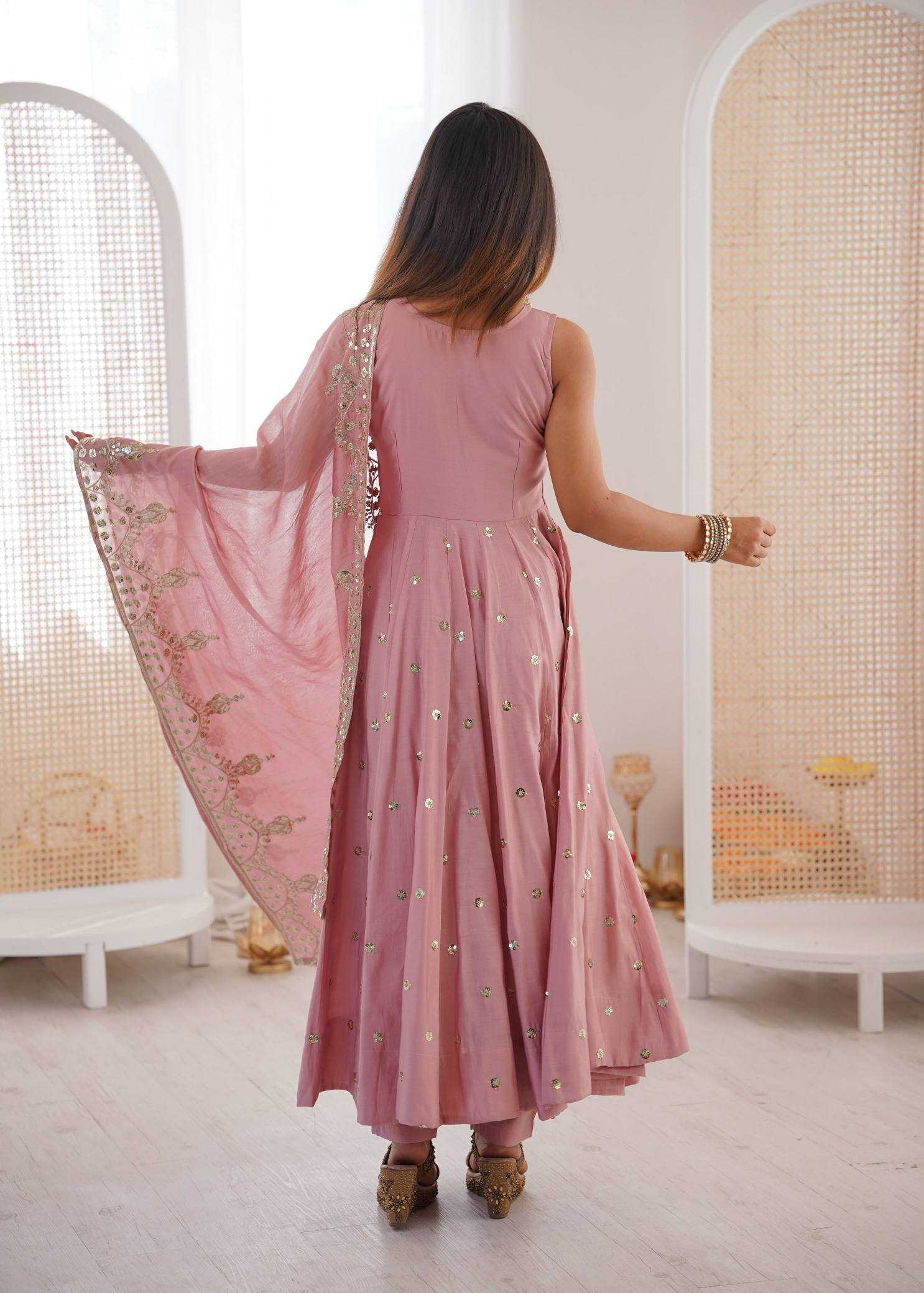YNF Wholesale Heavy Roman Silk Embroidery Gowns  | Surat Manufacturer
