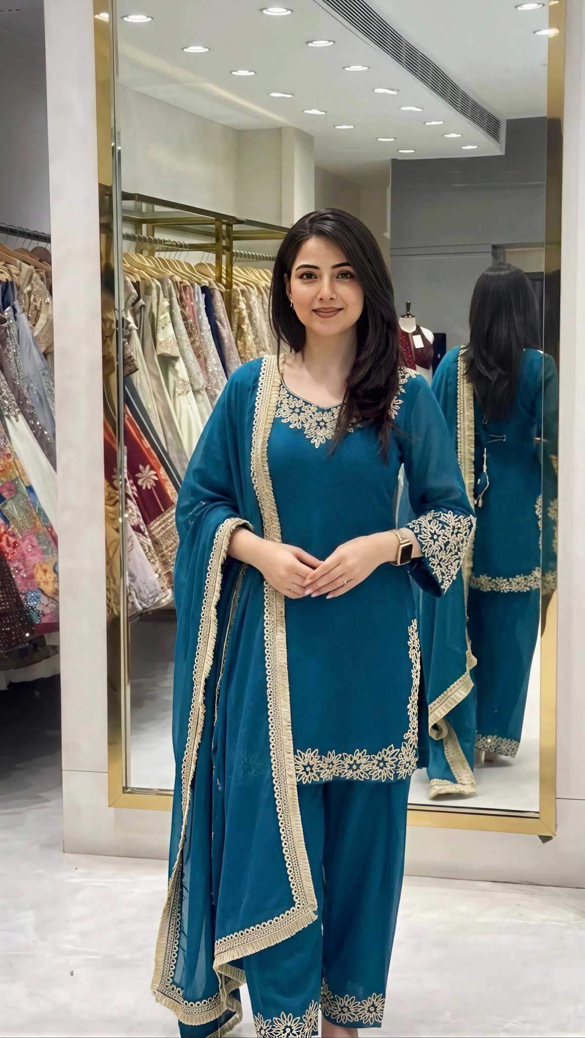 YNF Wholesale Faux Blooming Embroidery Suits  | Surat Manufacturer
