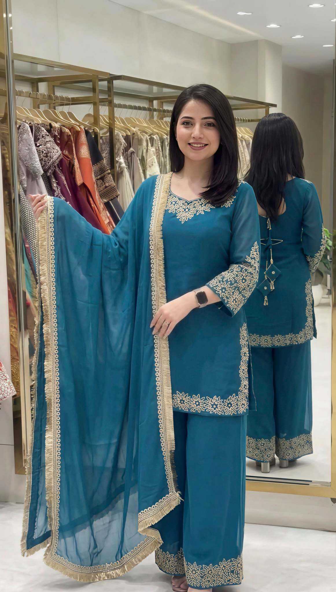 YNF Wholesale Faux Blooming Embroidery Suits  | Surat Manufacturer