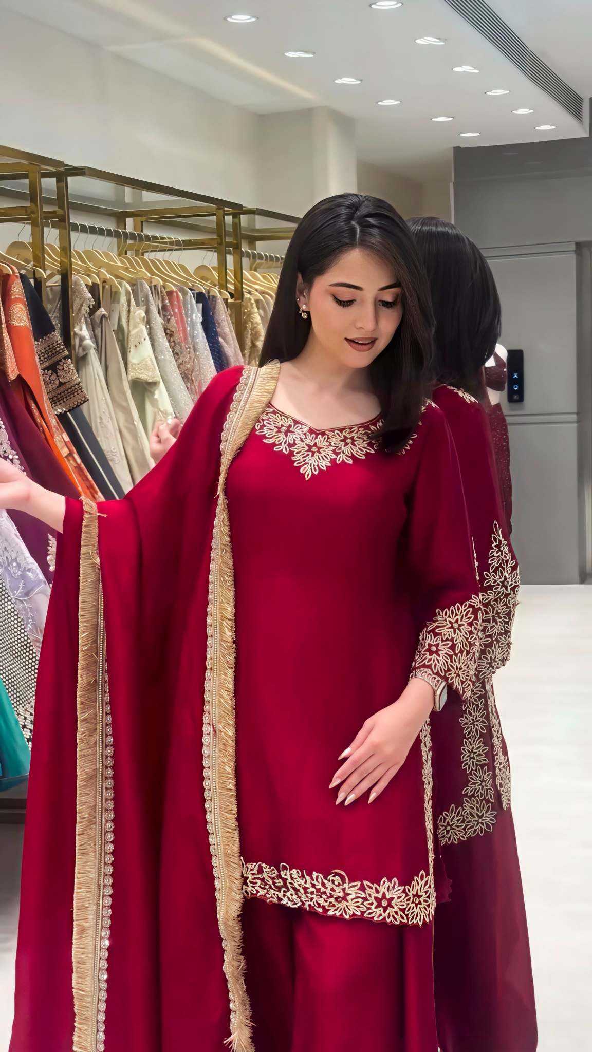 YNF Wholesale Faux Blooming Embroidery Suits  | Surat Manufacturer