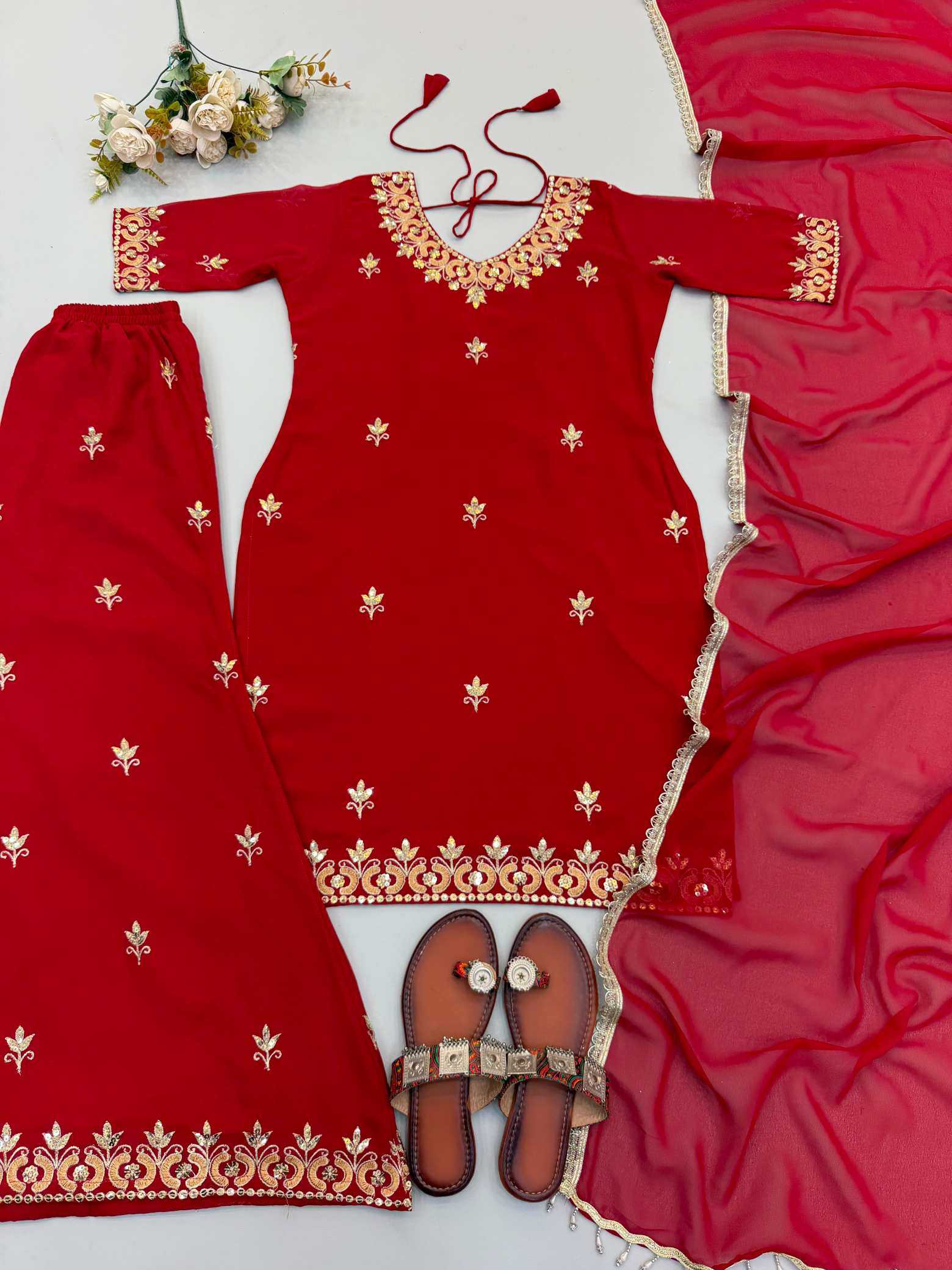 YNF Wholesale Faux Georgette Sharara Salwar Suits  | Surat Manufacturer