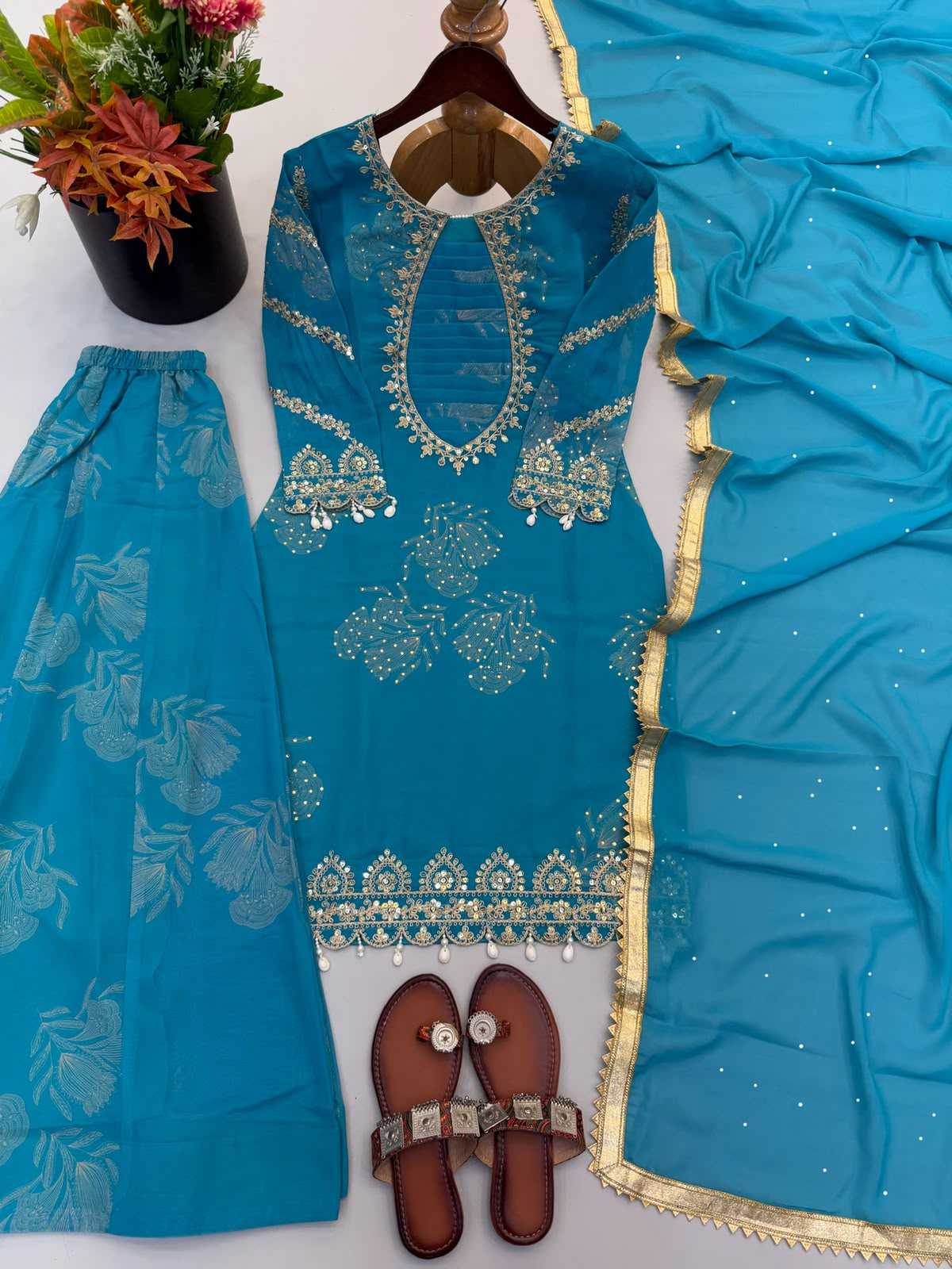 YNF Wholesale Faux Georgette Embroidery Suits  | Surat Manufacturer