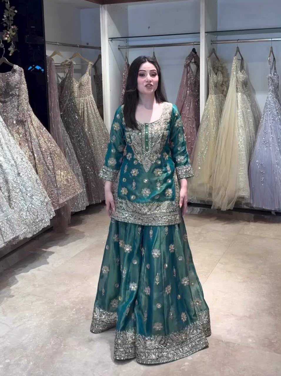 YNF Wholesale Pure Silk Sharara Salwar Suits  | Surat Manufacturer