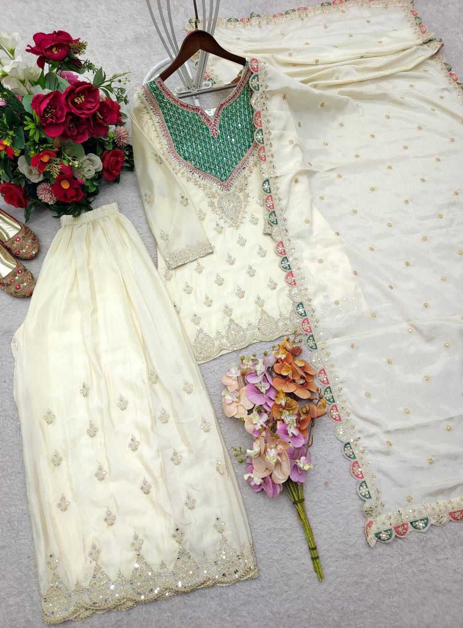 Keevaa Exporter  Chinon Silk Embroidery Suits - YNF Online