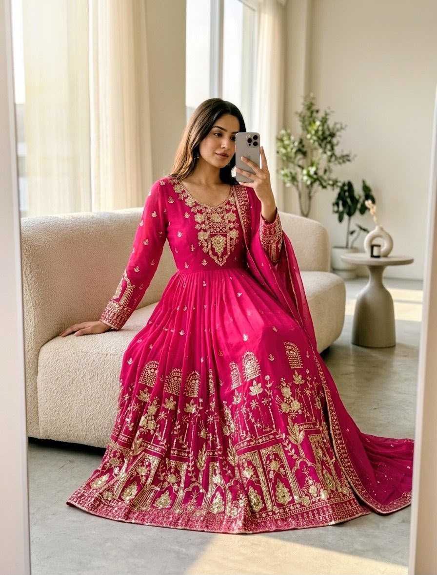 YNF Wholesale Faux Georgette Party Gowns  | Surat Manufacturer