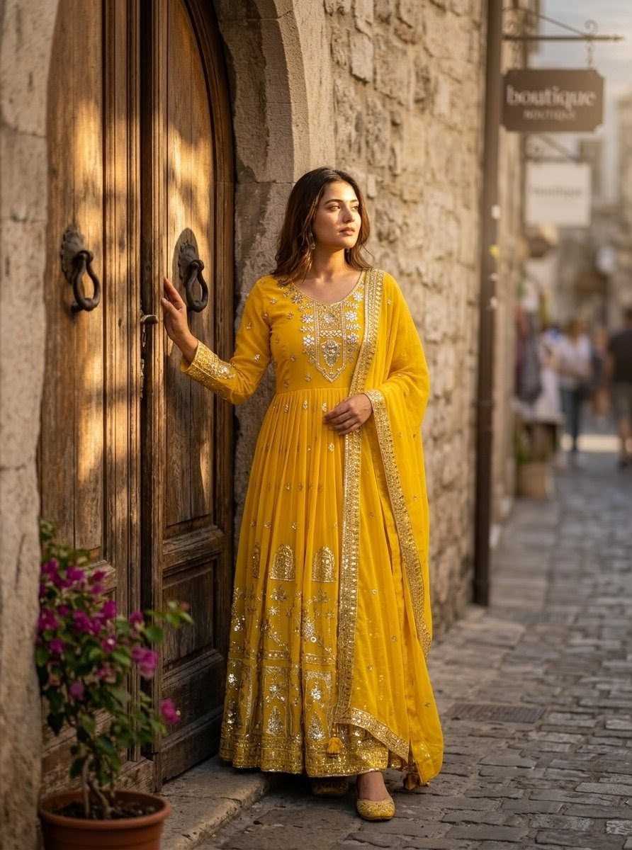 YNF Wholesale Faux Georgette Party Gowns  | Surat Manufacturer