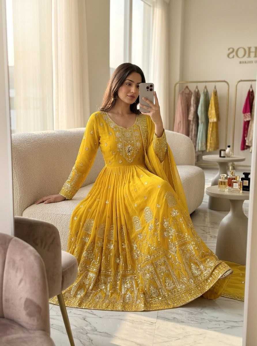 YNF Wholesale Faux Georgette Party Gowns  | Surat Manufacturer