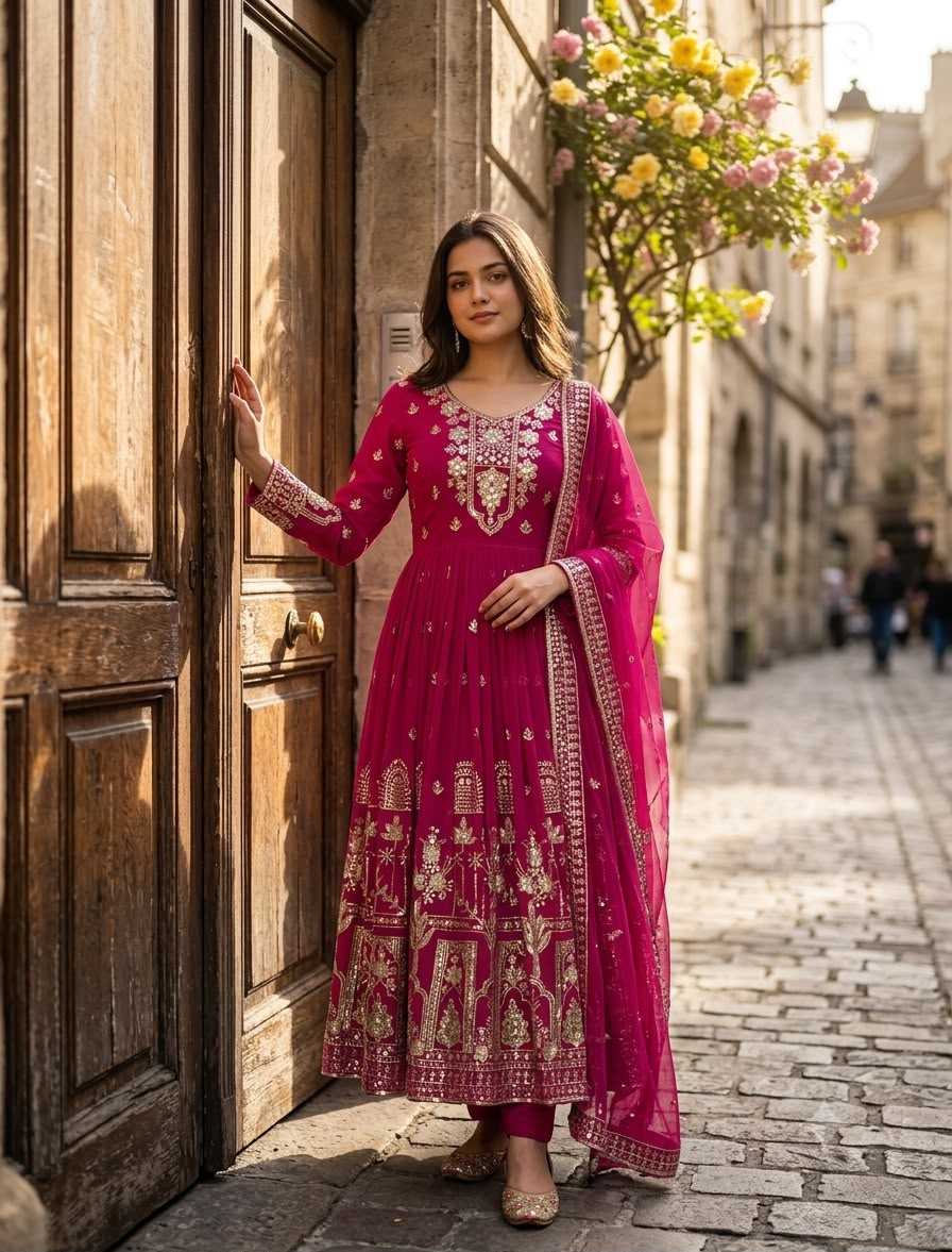 YNF Wholesale Faux Georgette Party Gowns  | Surat Manufacturer