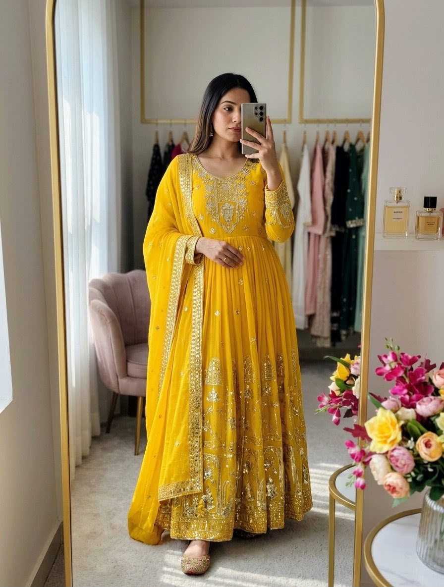 YNF Wholesale Faux Georgette Party Gowns  | Surat Manufacturer