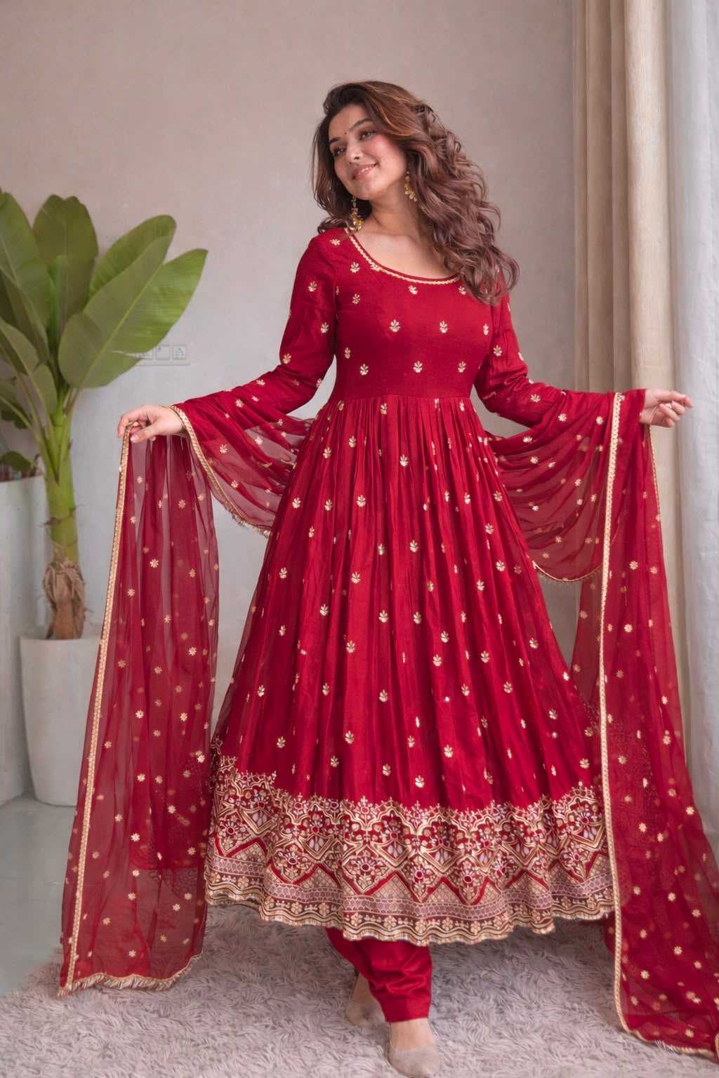 YNF Wholesale Chinon Silk Embroidery Gowns  | Surat Manufacturer