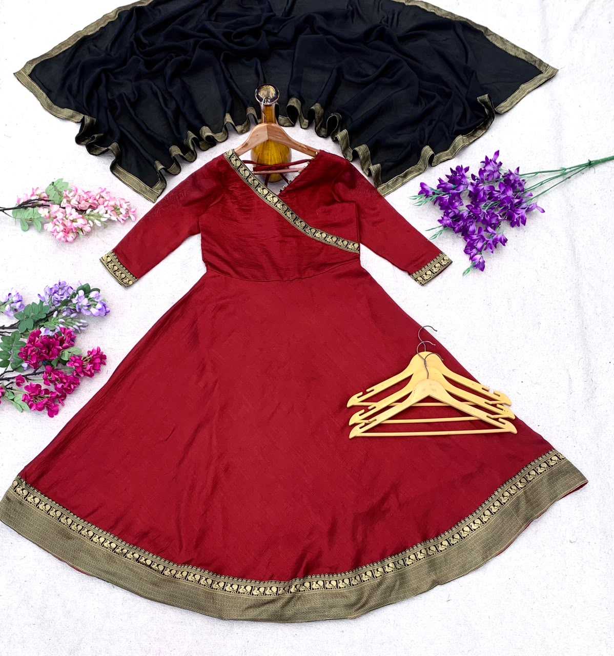 YNF Wholesale Vichitra Silk Designer Gowns  | Surat Manufacturer