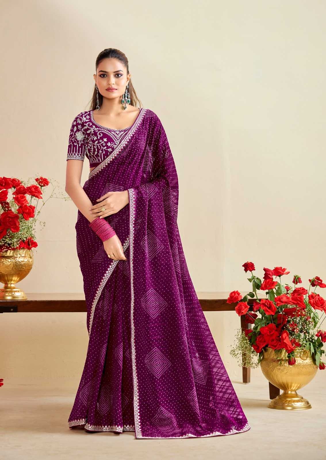 YNF Wholesale Georgette Printed Sarees  | Surat Manufacturer
