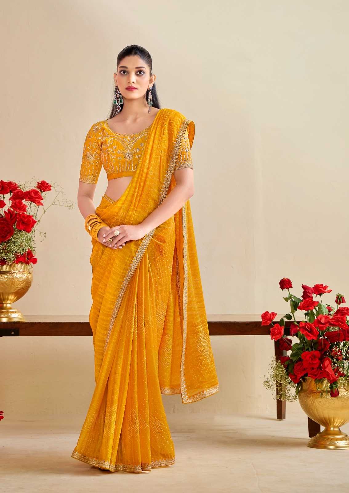 YNF Wholesale Georgette Printed Sarees  | Surat Manufacturer