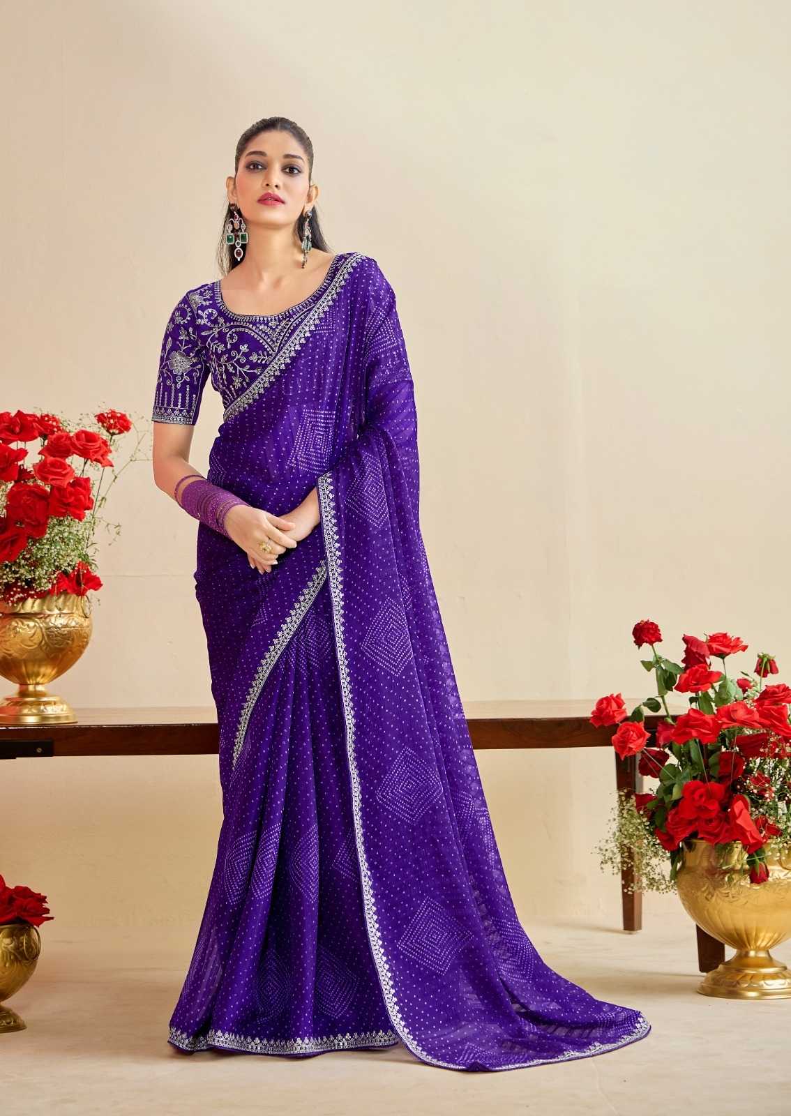 YNF Wholesale Georgette Printed Sarees  | Surat Manufacturer