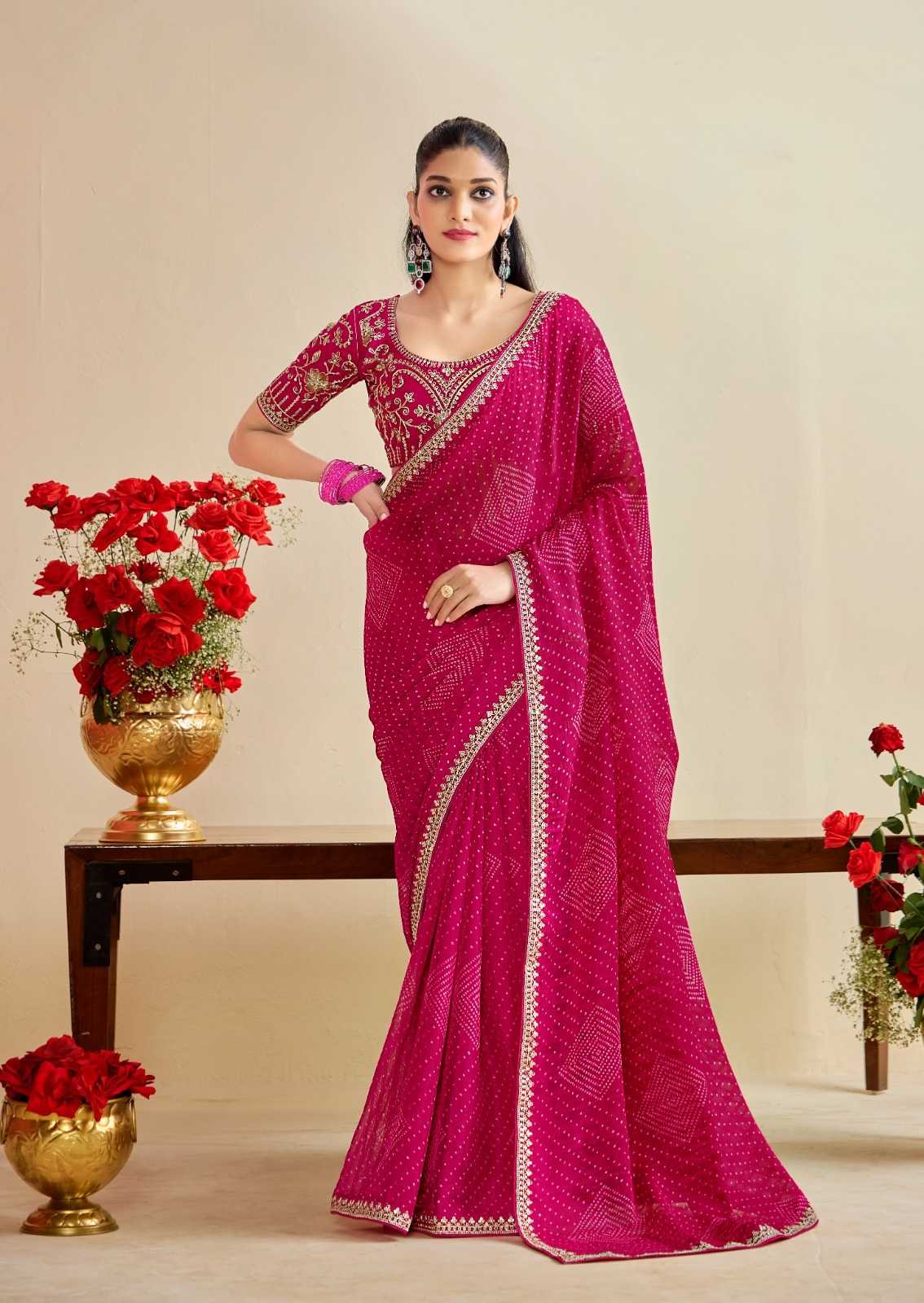 YNF Wholesale Georgette Printed Sarees  | Surat Manufacturer