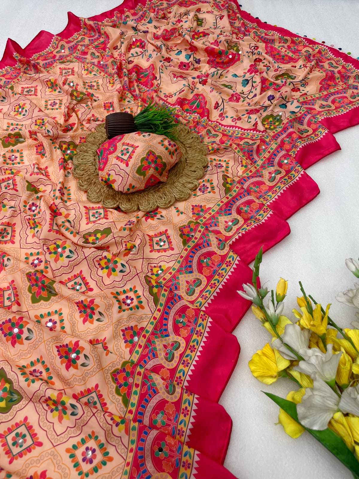 YNF Wholesale Crepe Silk Printed Silk Saree  | Surat Manufacturer