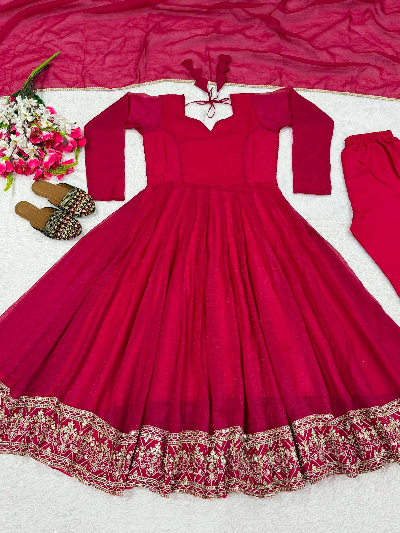 YNF Wholesale Crush Silk Embroidery Suits  | Surat Manufacturer