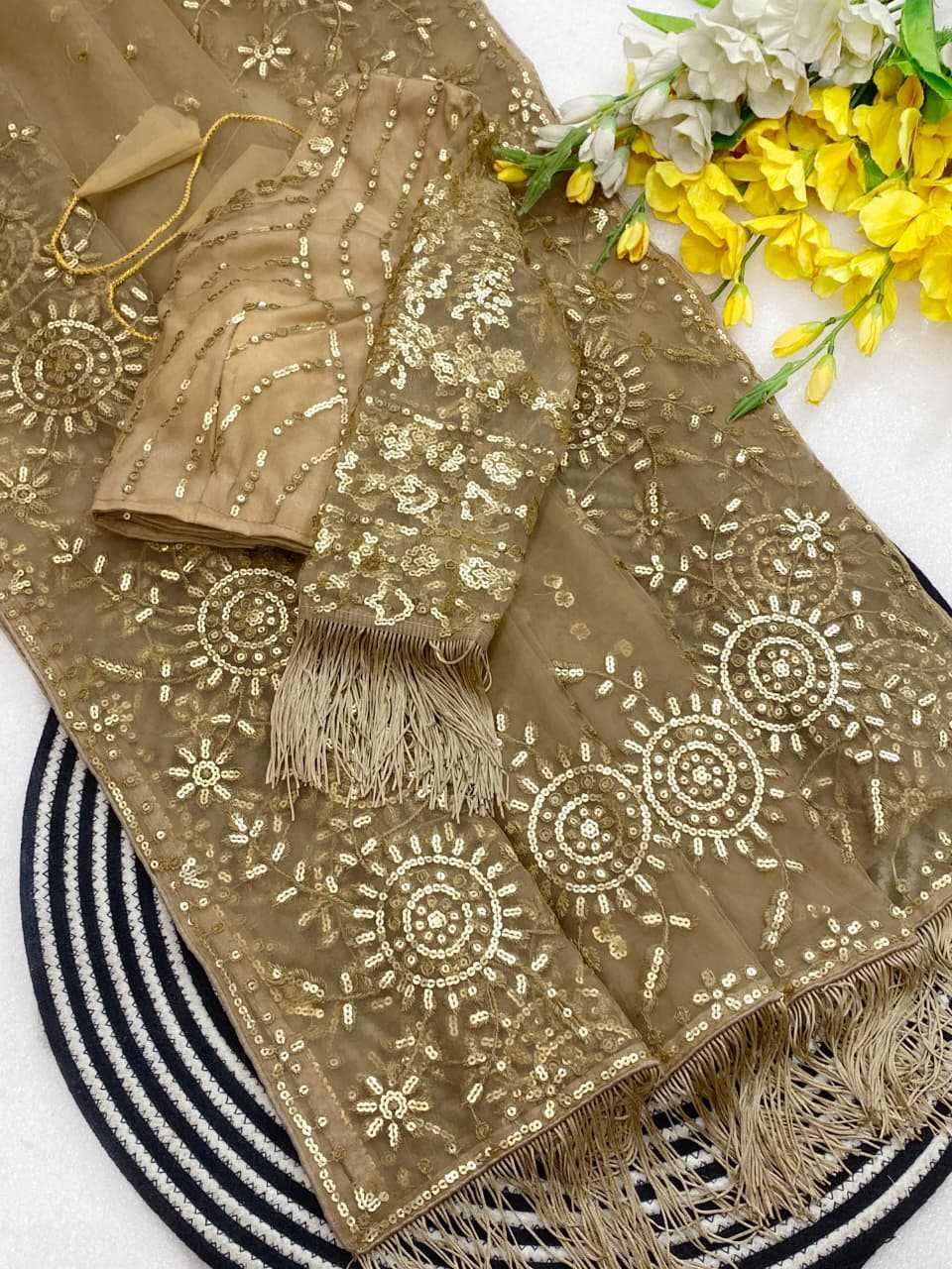 YNF Wholesale Butterfly Net Sequence Sarees  | Surat Manufacturer