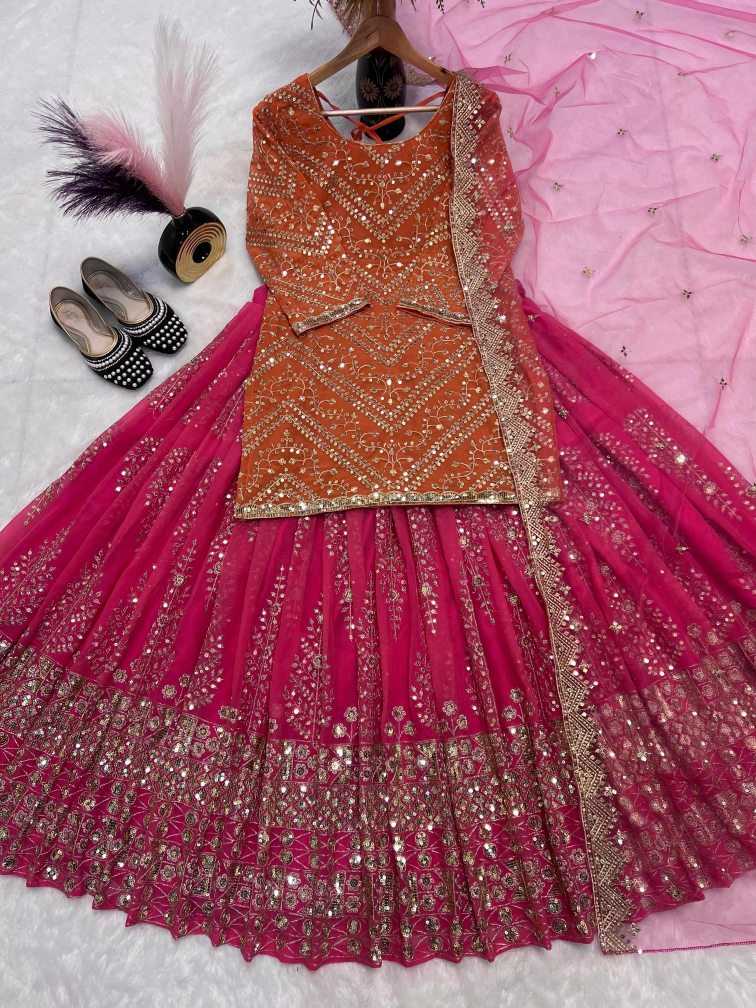 YNF Wholesale Faux Georgette Embroidered Lehenga  | Surat Manufacturer