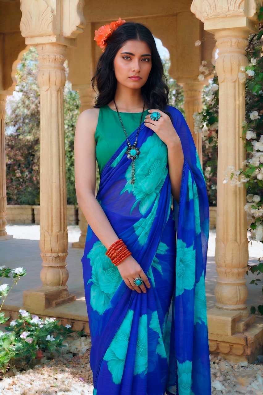YNF Wholesale Chiffon Printed Sarees  | Surat Manufacturer
