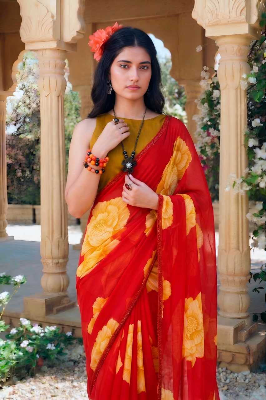 YNF Wholesale Chiffon Printed Sarees  | Surat Manufacturer