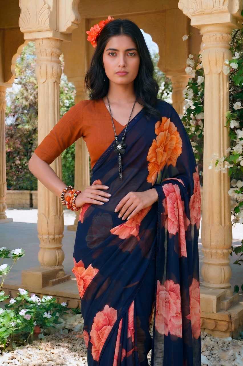 YNF Wholesale Chiffon Printed Sarees  | Surat Manufacturer
