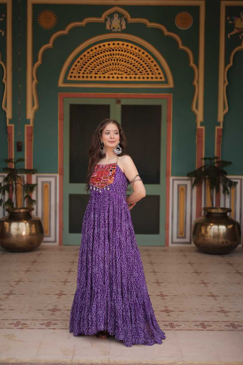 YNF Wholesale Faux Georgette Printed Gowns  | Surat Manufacturer