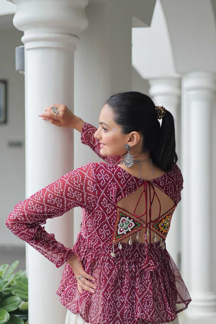 YNF Wholesale Bandhani Silk Tops  | Surat Manufacturer