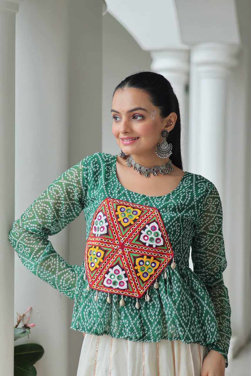 YNF Wholesale Bandhani Silk Tops  | Surat Manufacturer
