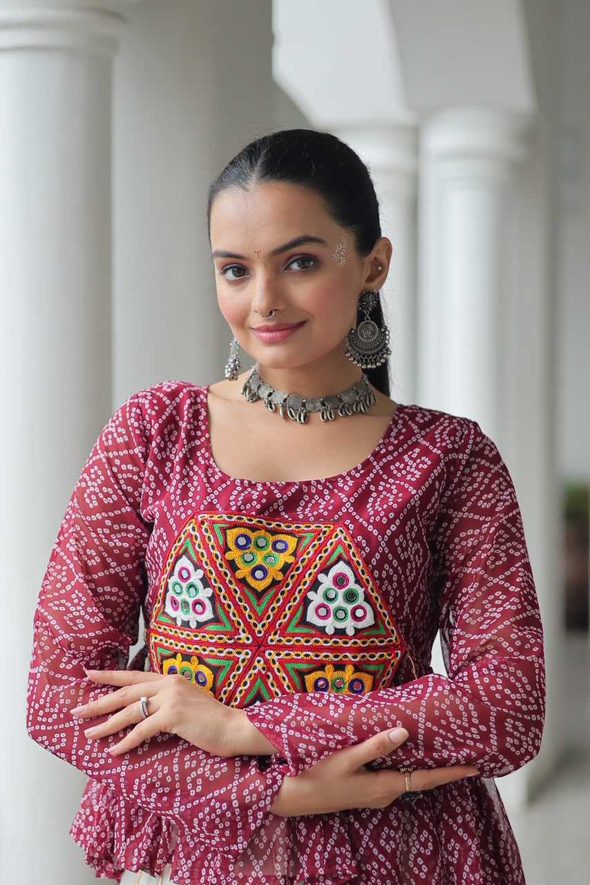 YNF Wholesale Bandhani Silk Tops  | Surat Manufacturer