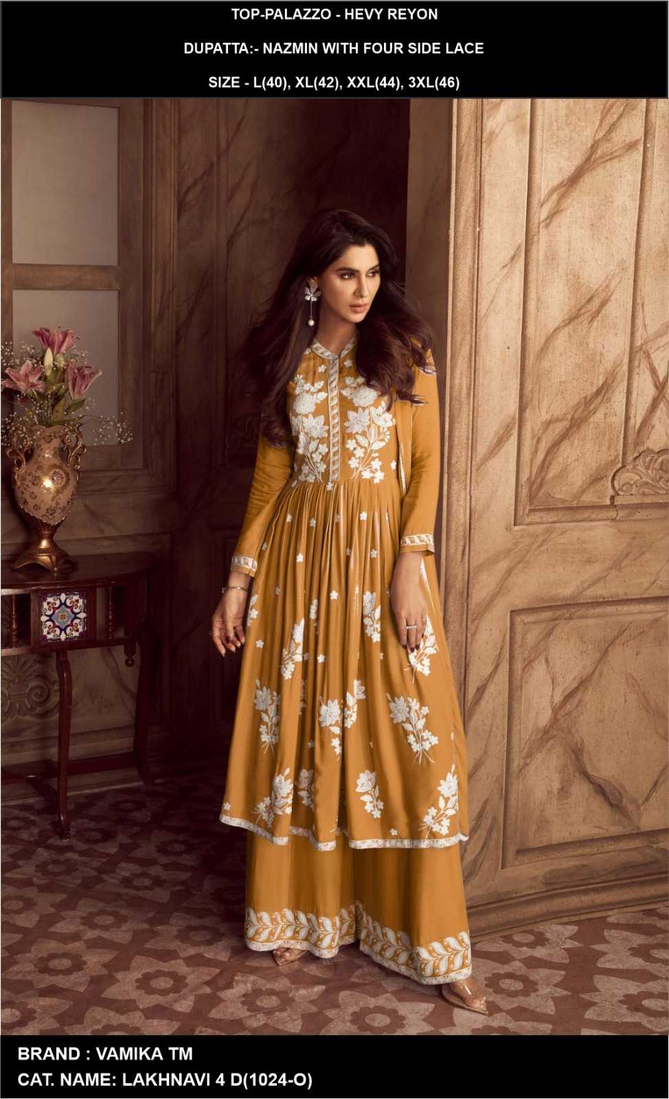 YNF Wholesale Heavy Rayon Palazzo Suit  | Surat Manufacturer