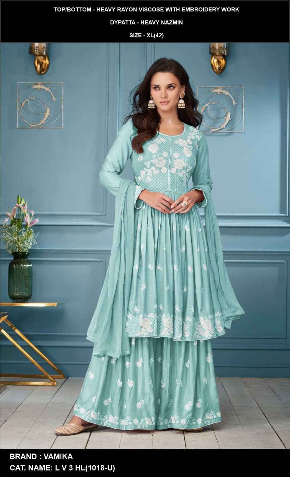 YNF Wholesale Heavy Rayon Palazzo Suit  | Surat Manufacturer