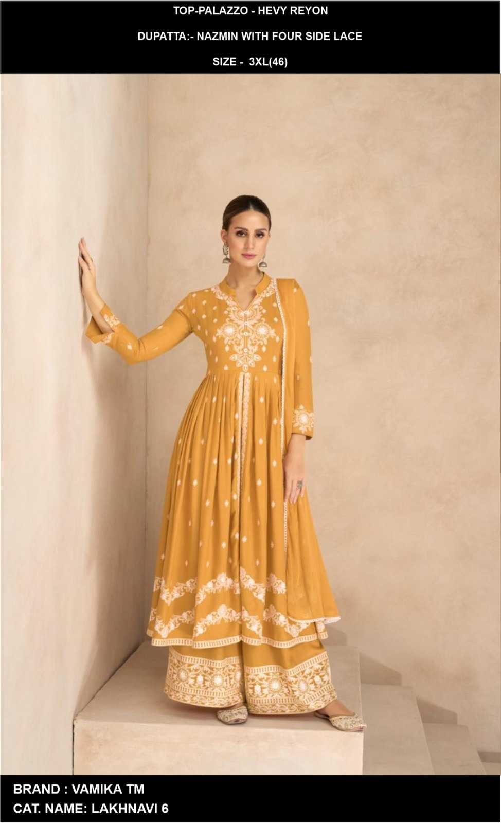 YNF Wholesale Heavy Rayon Palazzo Suit  | Surat Manufacturer