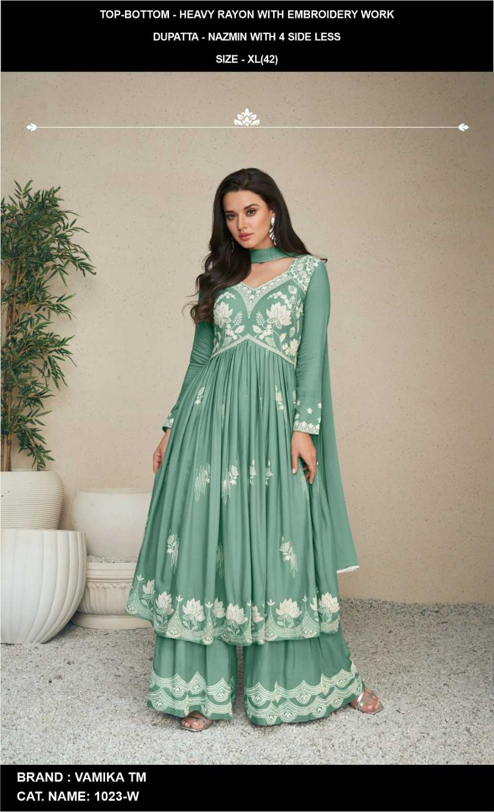 YNF Wholesale Heavy Rayon Palazzo Suit  | Surat Manufacturer