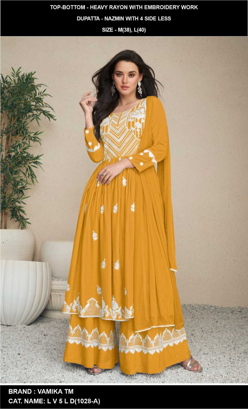 YNF Wholesale Heavy Rayon Palazzo Suit  | Surat Manufacturer
