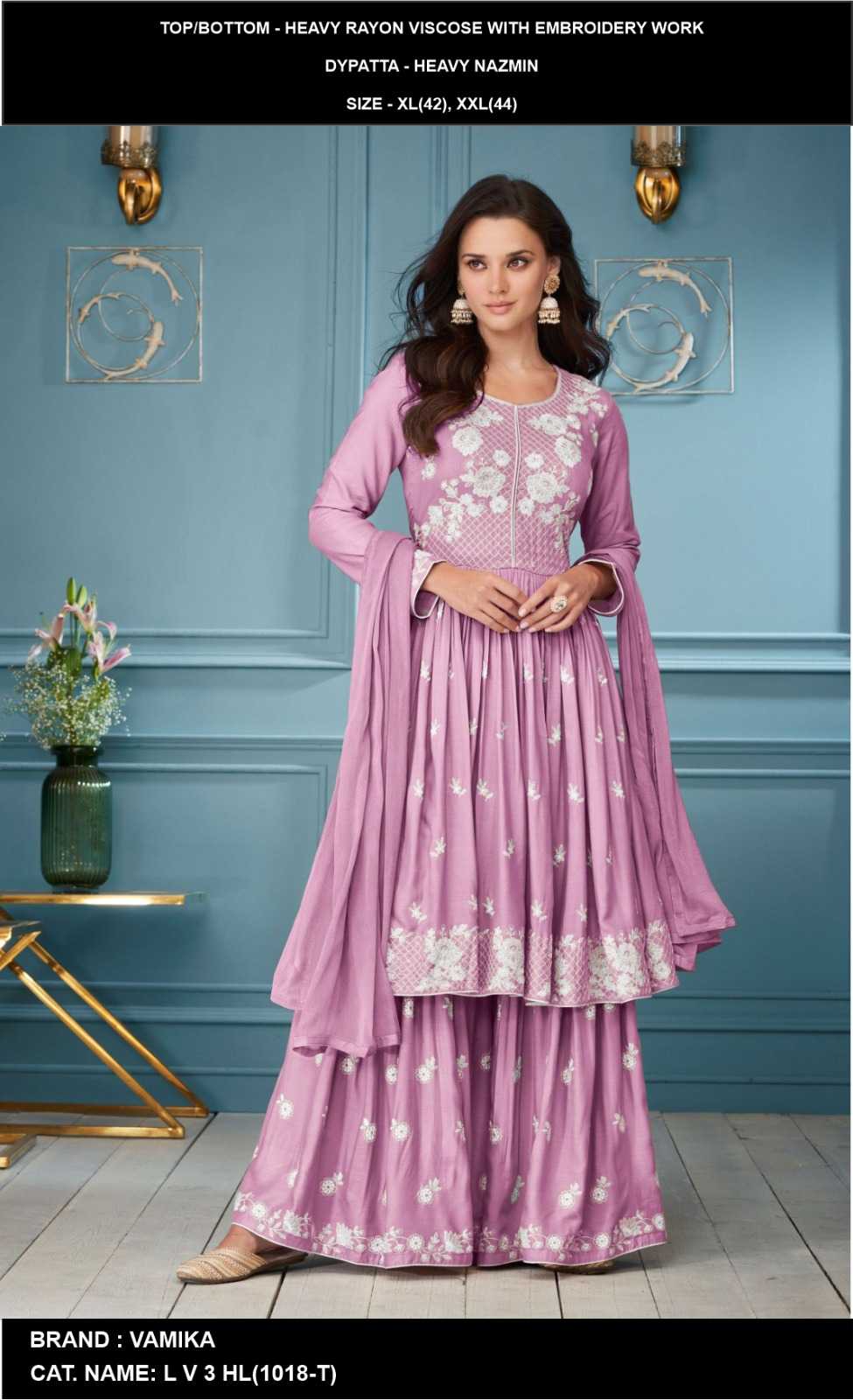 YNF Wholesale Heavy Rayon Palazzo Suit  | Surat Manufacturer