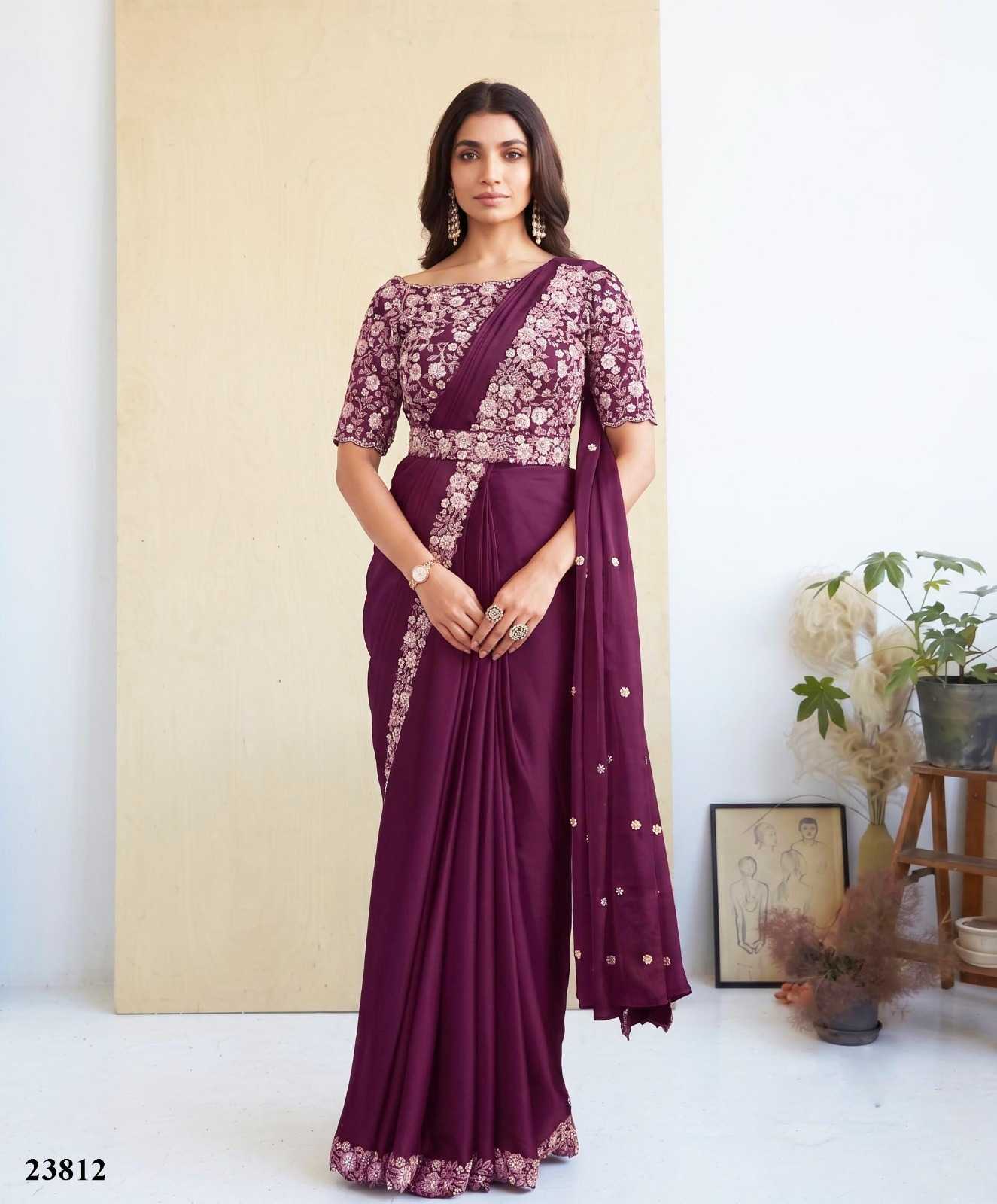 YNF Wholesale Satin Silk Embroidered Sarees  | Surat Manufacturer