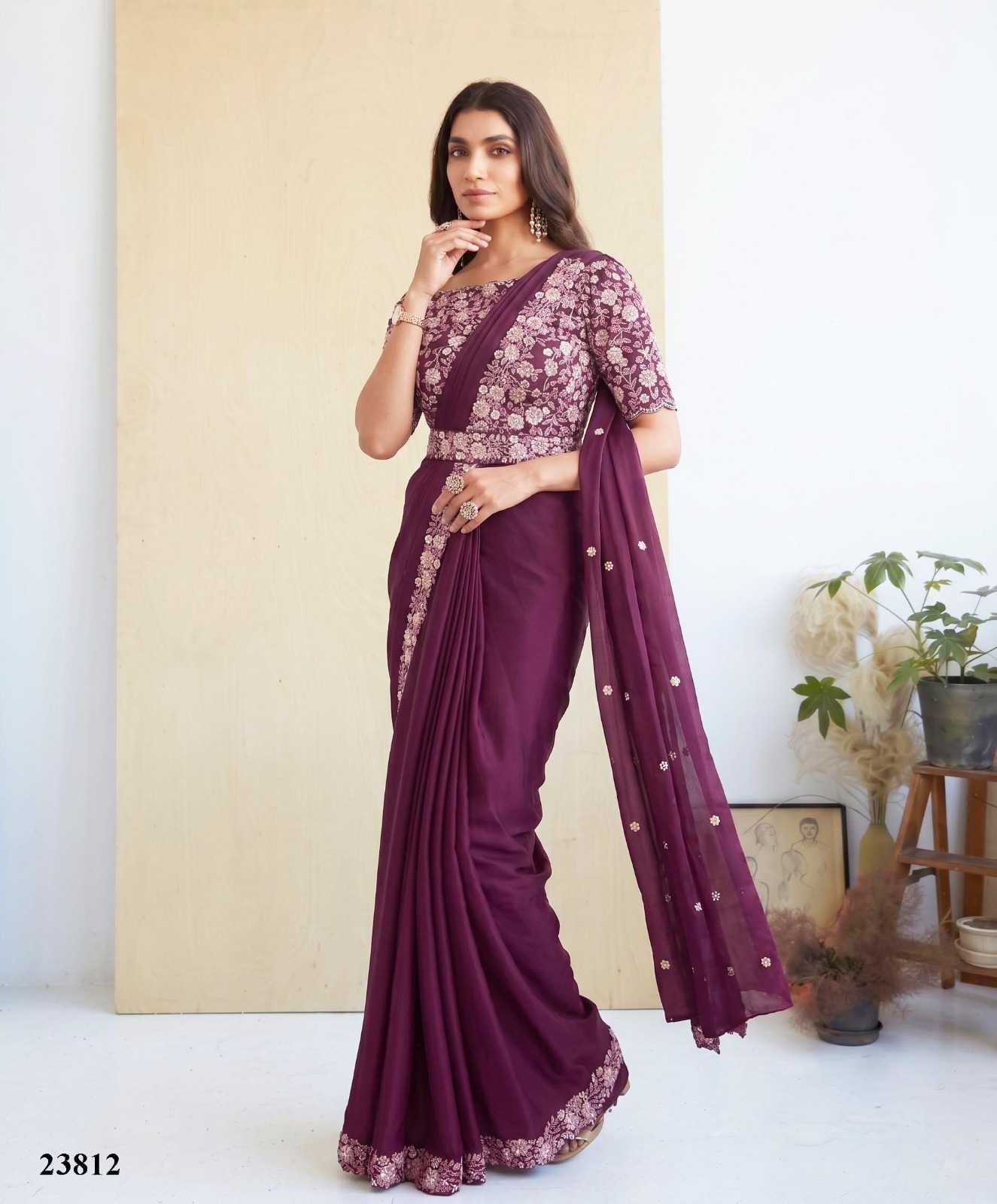 YNF Wholesale Satin Silk Embroidered Sarees  | Surat Manufacturer
