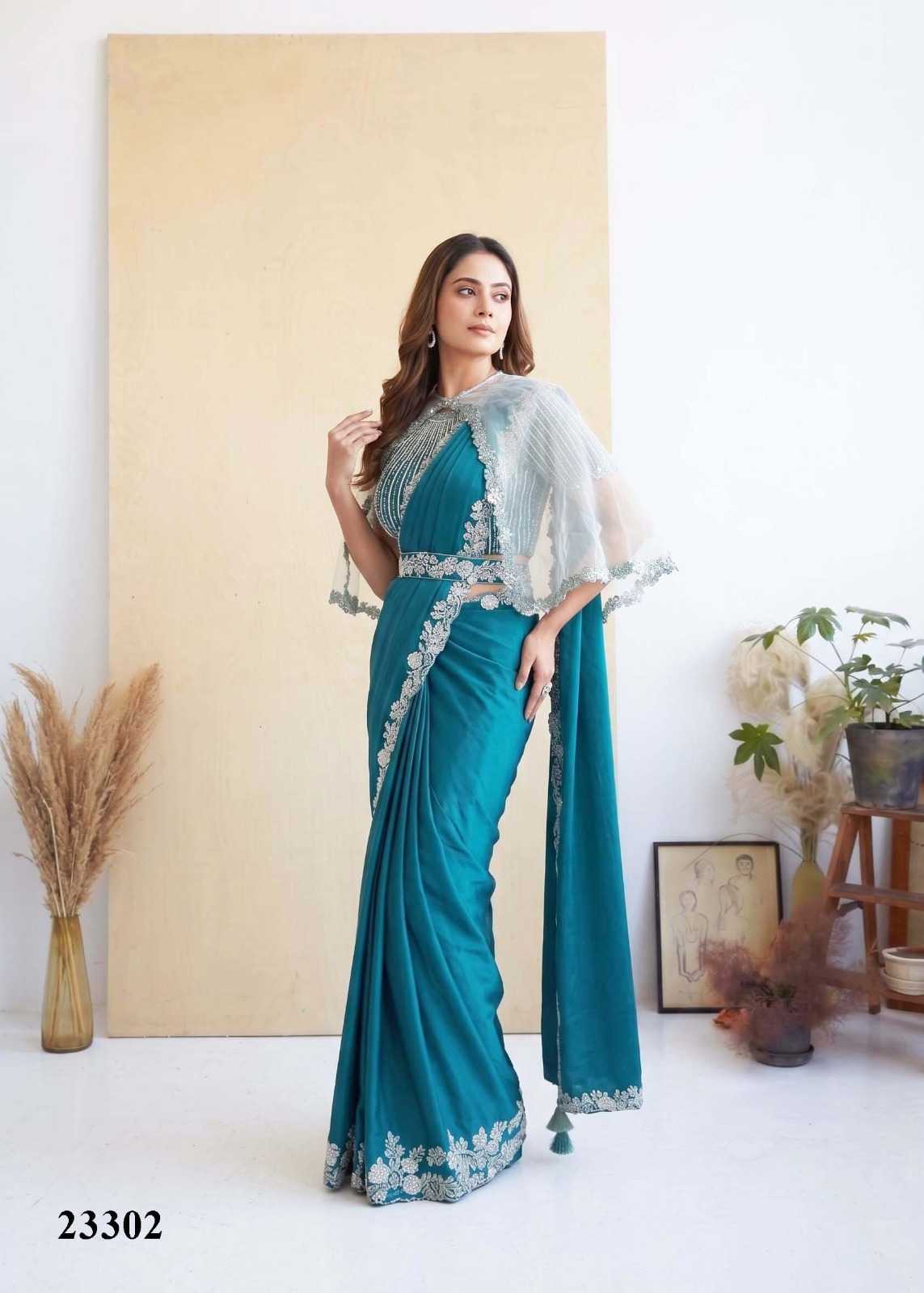 YNF Wholesale Satin Silk Embroidered Sarees  | Surat Manufacturer